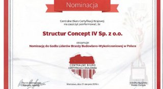 Nominacja do Godła Liderów Branży Budowlano-Wykończeniowej